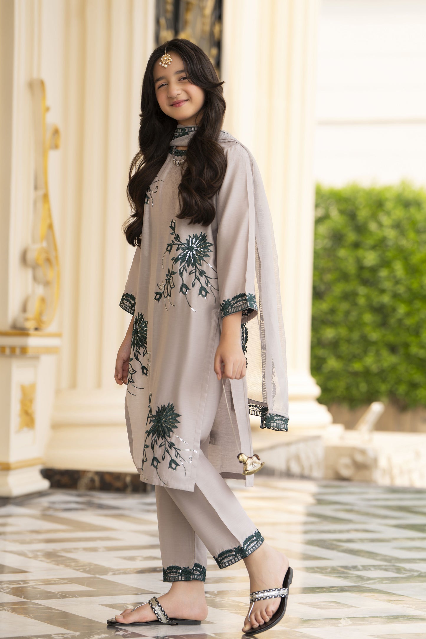 Threads of Love by Hemline – TOL6 Embroidered Viscose Mother Daughter Matching Dress