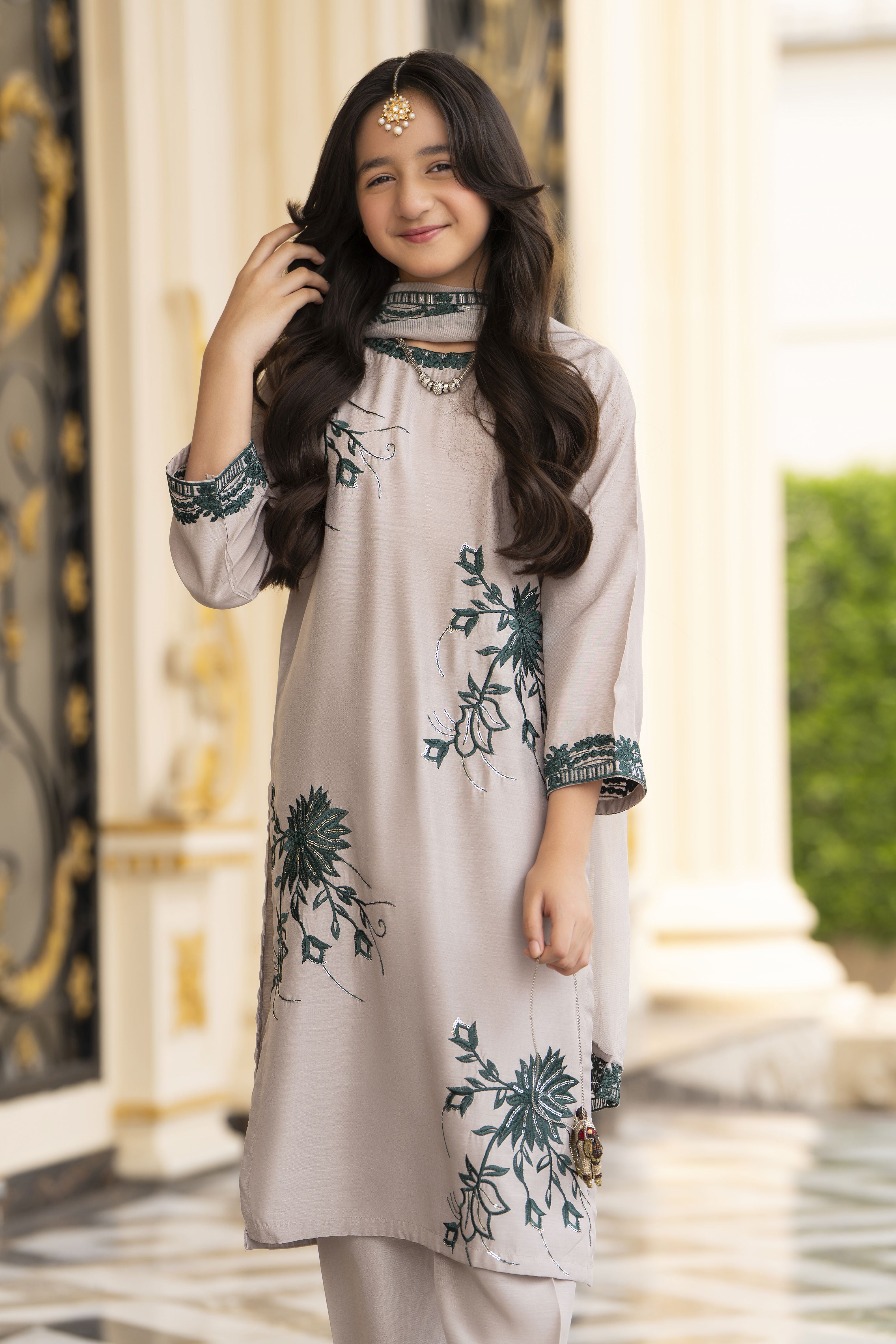 Threads of Love by Hemline – TOL6 Embroidered Viscose Mother Daughter Matching Dress