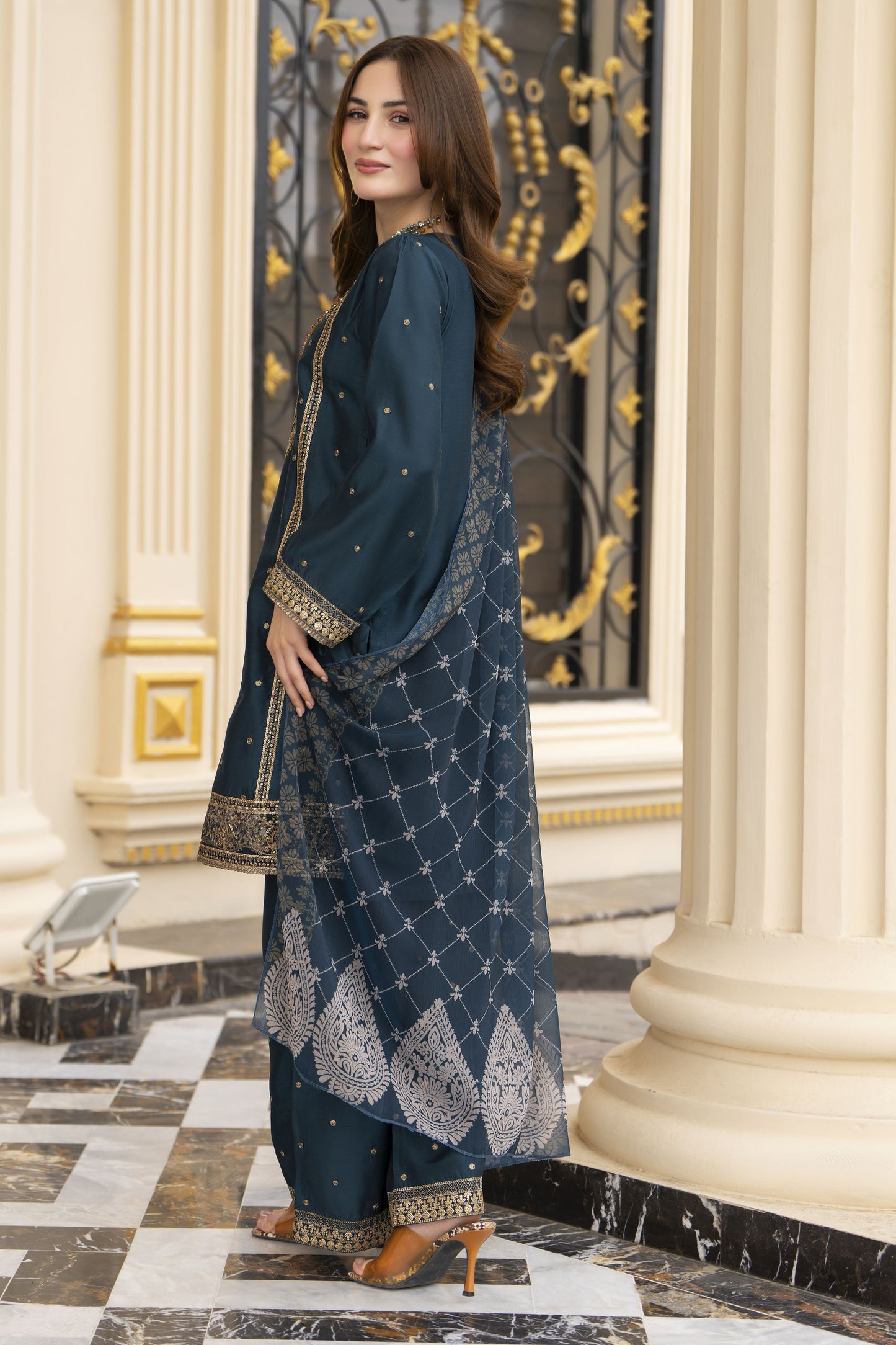 Threads of Love by Hemline – TOL5 Embroidered Viscose Mother Daughter Matching Dress