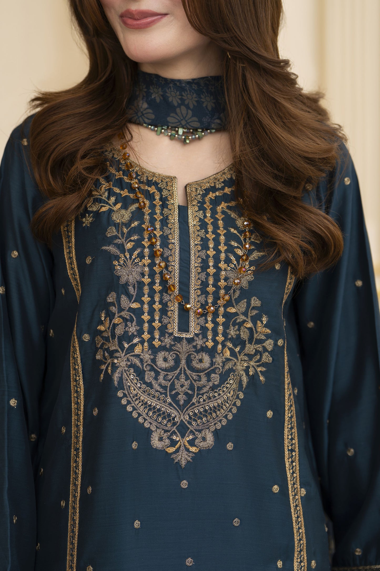 Threads of Love by Hemline – TOL5 Embroidered Viscose Mother Daughter Matching Dress