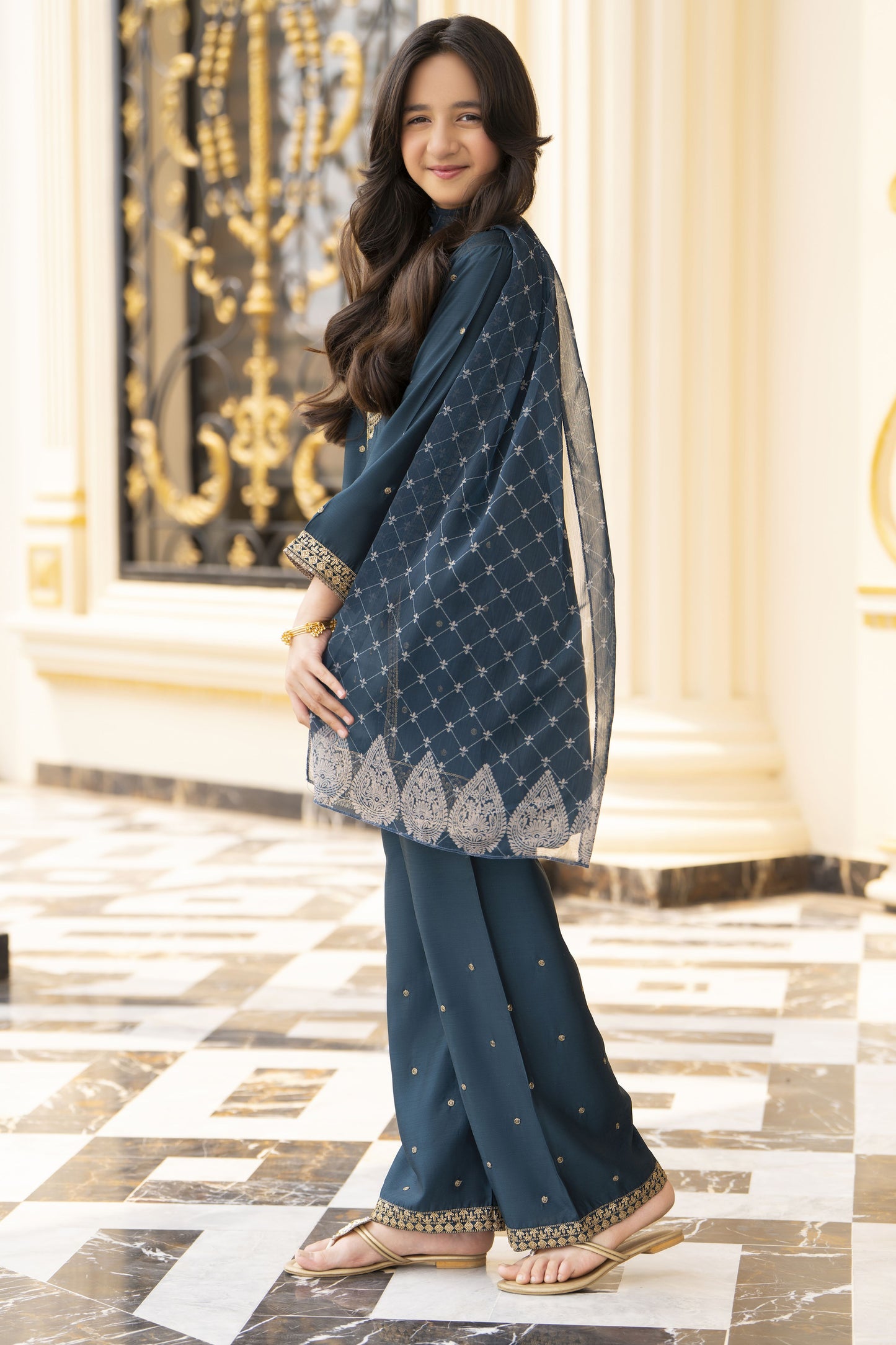 Threads of Love by Hemline – TOL5 Embroidered Viscose Mother Daughter Matching Dress