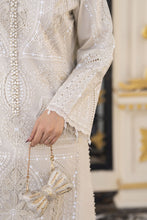 Arwah Aureen AA9 3pc Beige Cutwork Cotton Long Suit with Chiffon Dupatta
