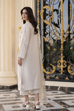 Arwah Aureen AA9 3pc Beige Cutwork Cotton Long Suit with Chiffon Dupatta