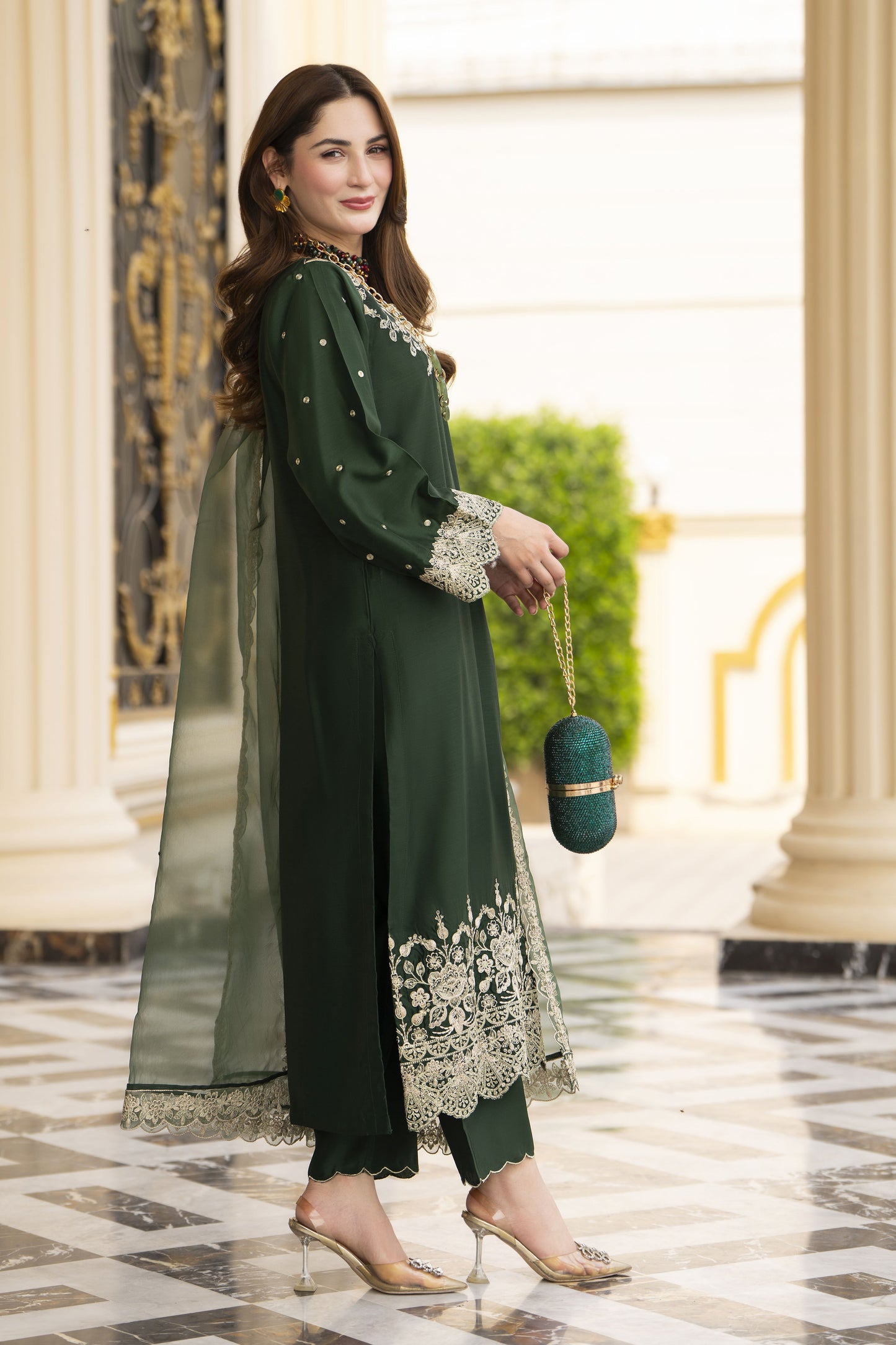 Threads of Love by Hemline – TOL1 Embroidered Viscose Mother Daughter Matching Dress