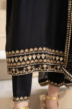 ZZ1 Zimal Zephira Black Embroidered 3pc Viscose Suit