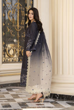 Arwah Aureen AA14 3pc Embroidered Cotton Long Suit with Tie Dye Chiffon Dupatta