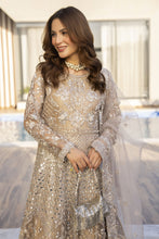 Zaiwaraat by Arwah – Gold Heavily Embellished Net Maxi with Mirror Work – ZWR11