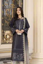 Arwah Aureen AA14 3pc Embroidered Cotton Long Suit with Tie Dye Chiffon Dupatta