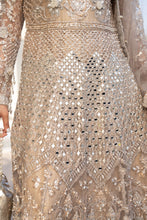 Zaiwaraat by Arwah – Gold Heavily Embellished Net Maxi with Mirror Work – ZWR11