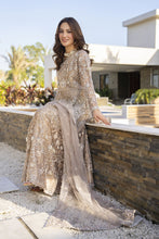 Zaiwaraat by Arwah – Gold Heavily Embellished Net Maxi with Mirror Work – ZWR11