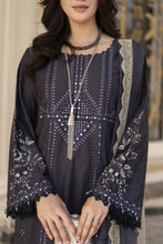 Arwah Aureen AA14 3pc Embroidered Cotton Long Suit with Tie Dye Chiffon Dupatta