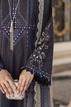 Arwah Aureen AA14 3pc Embroidered Cotton Long Suit with Tie Dye Chiffon Dupatta