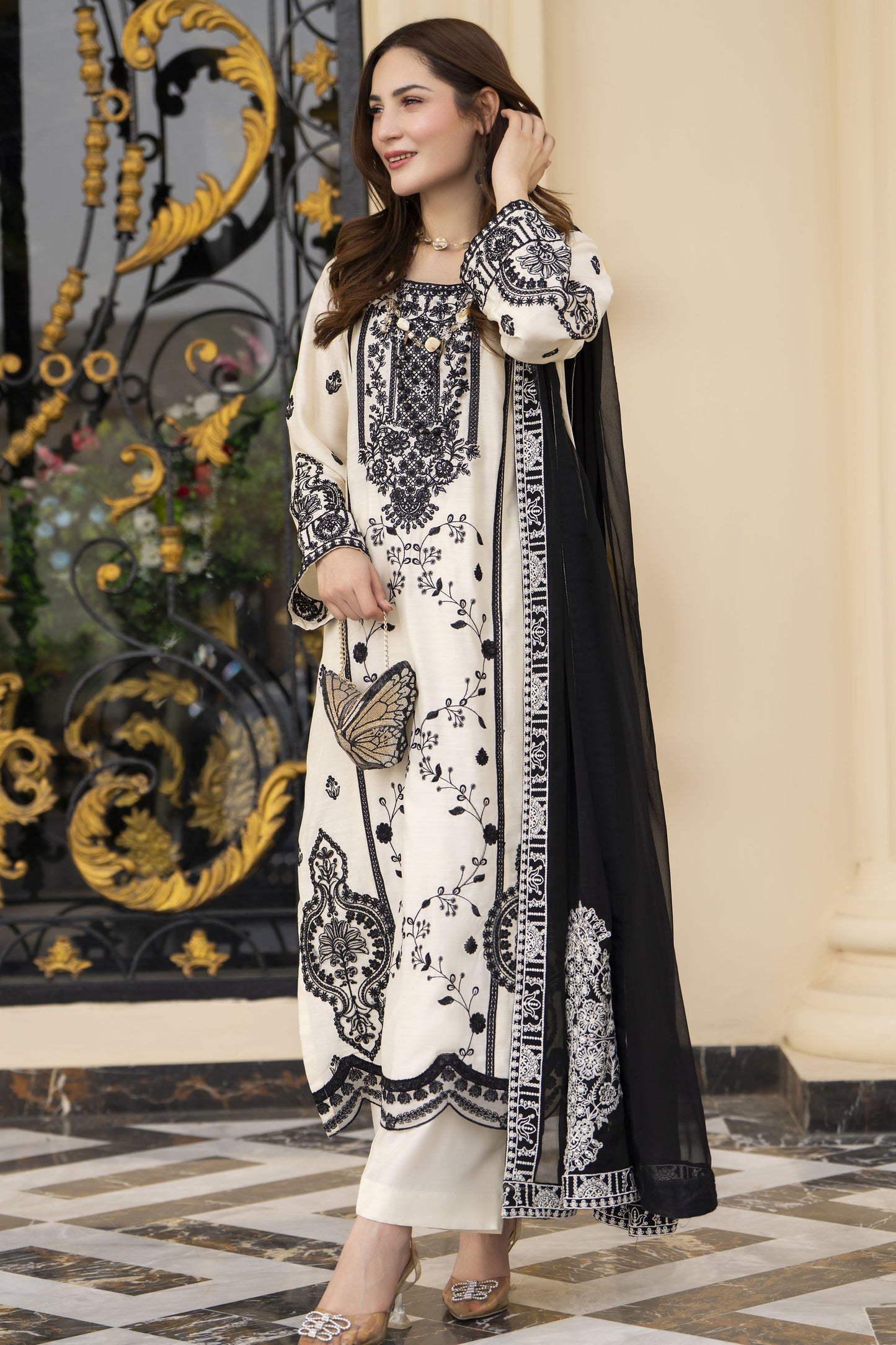 Threads of Love by Hemline – TOL3 Embroidered Viscose Mother Daughter Matching Dress