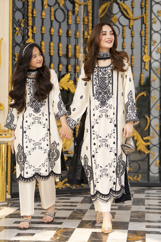 Threads of Love by Hemline – TOL3 Embroidered Viscose Mother Daughter Matching Dress