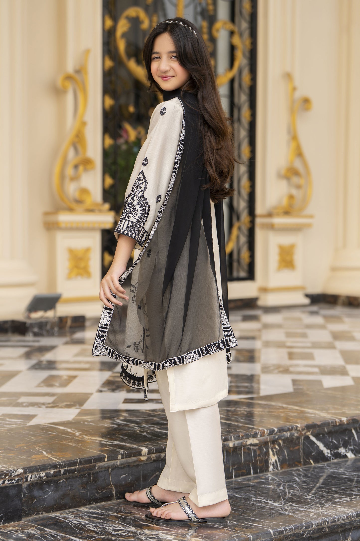 Threads of Love by Hemline – TOL3 Embroidered Viscose Mother Daughter Matching Dress
