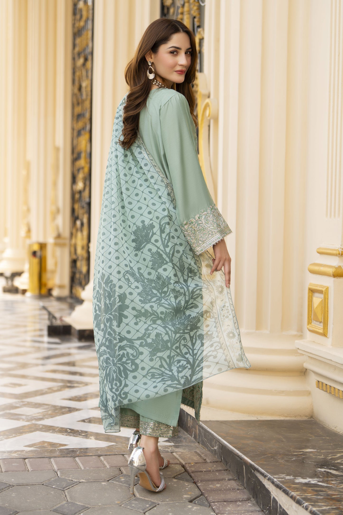 Threads of Love by Hemline – TOL4 Embroidered Viscose Mother Daughter Matching Dress