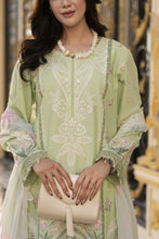 Arwah Aureen AA13 3pc Embroidered Cotton Long Suit with Printed Chiffon Dupatta