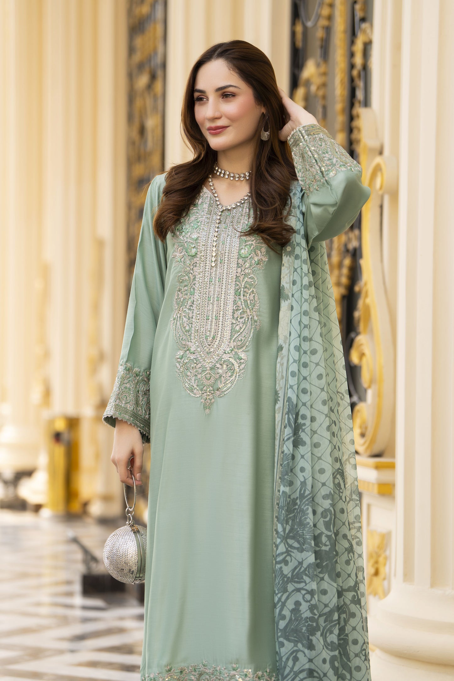 Threads of Love by Hemline – TOL4 Embroidered Viscose Mother Daughter Matching Dress