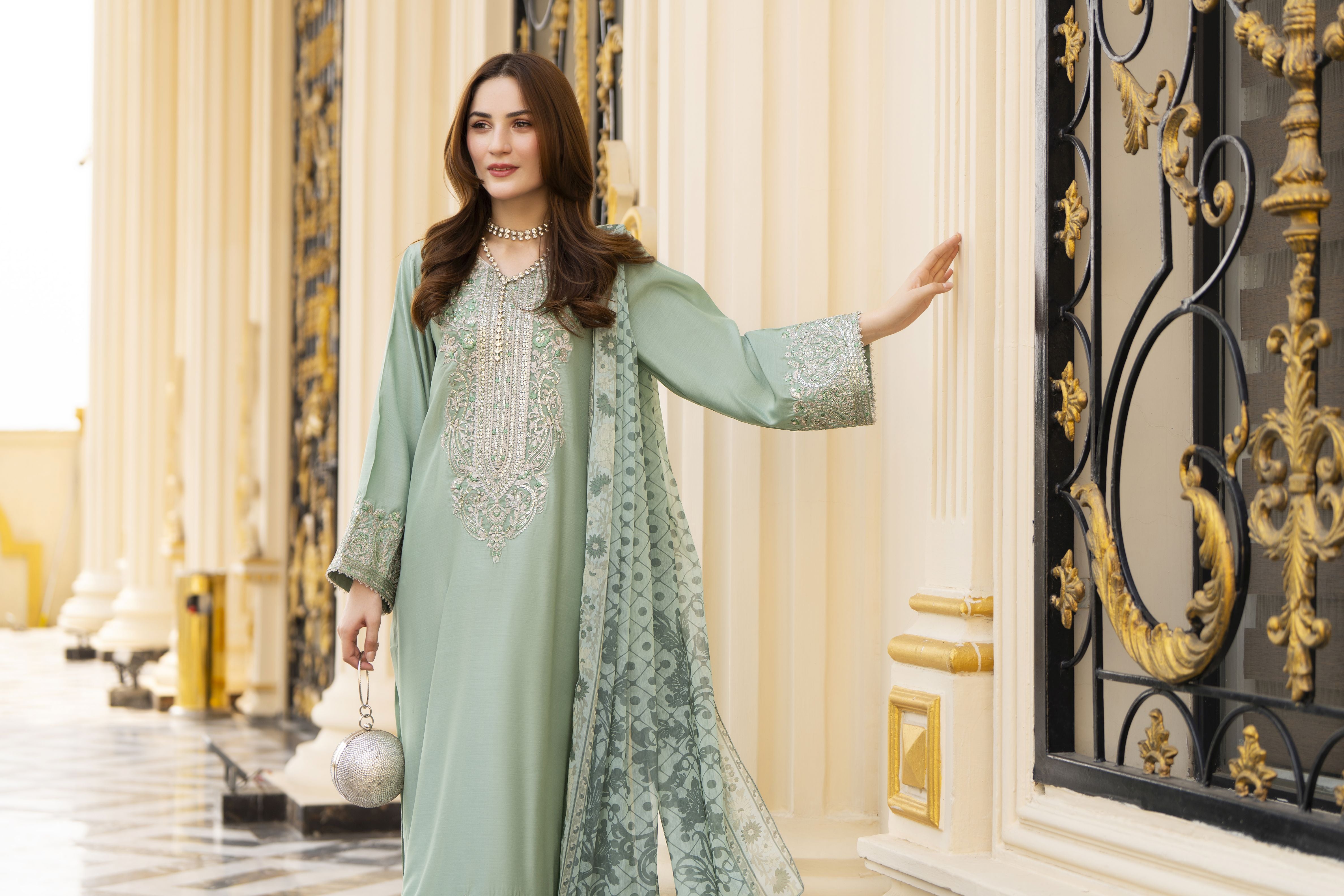 Threads of Love by Hemline – TOL4 Embroidered Viscose Mother Daughter Matching Dress