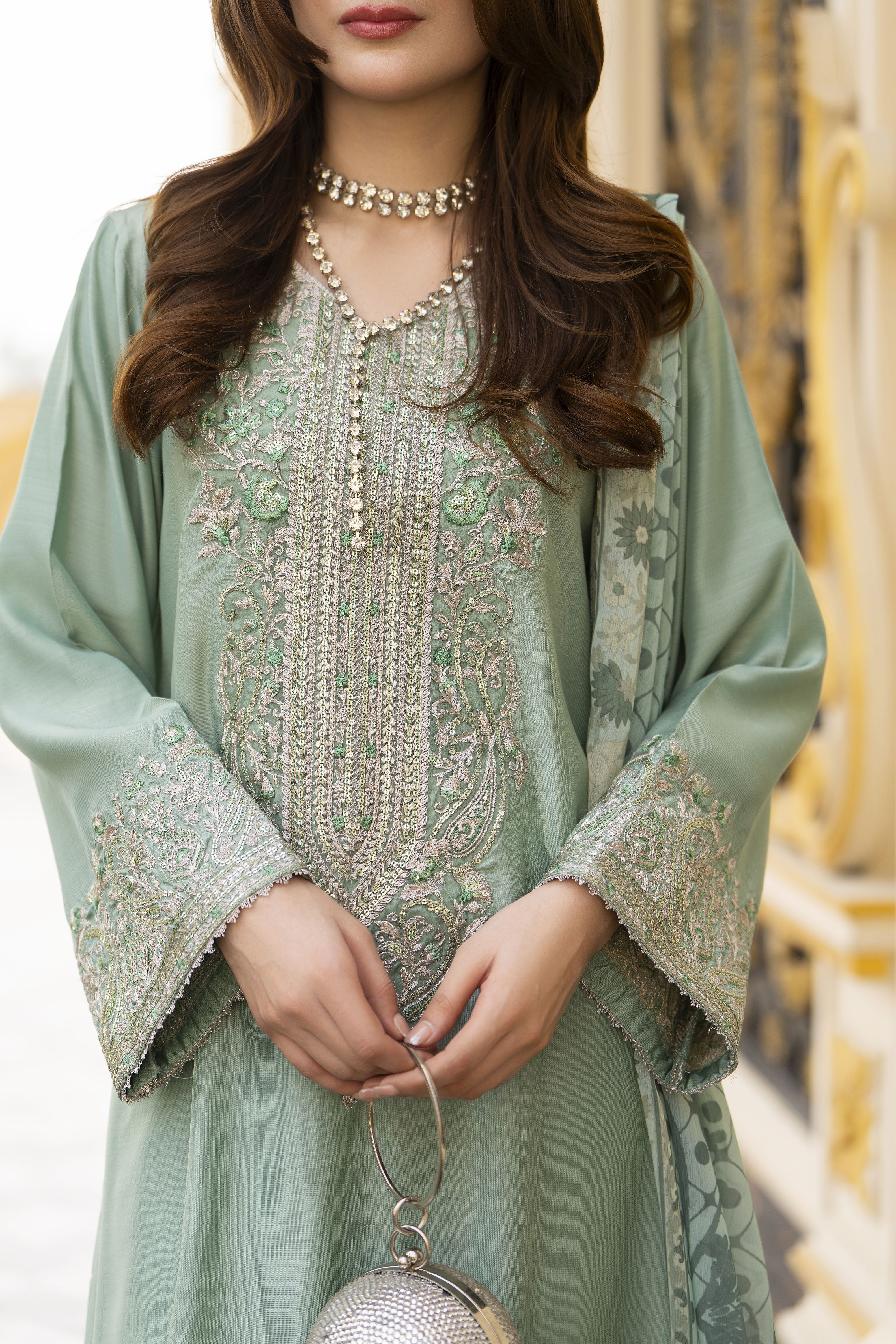 Threads of Love by Hemline – TOL4 Embroidered Viscose Mother Daughter Matching Dress
