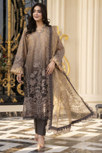 Arwah Aureen AA12 3pc Embroidered Cotton Long Suit with Organza Dupatta