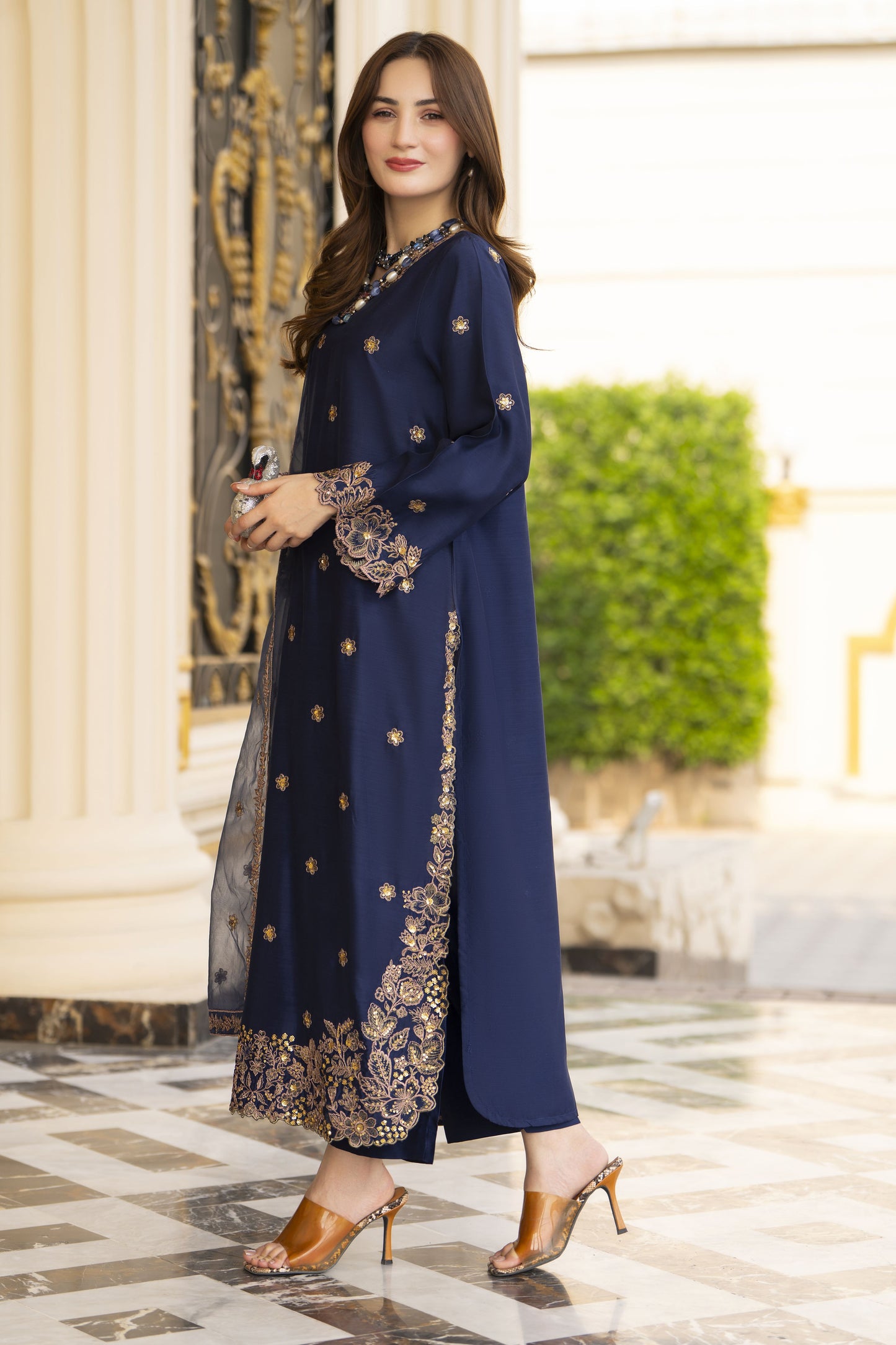 Threads of Love by Hemline – TOL2 Embroidered Viscose Mother Daughter Matching Dress
