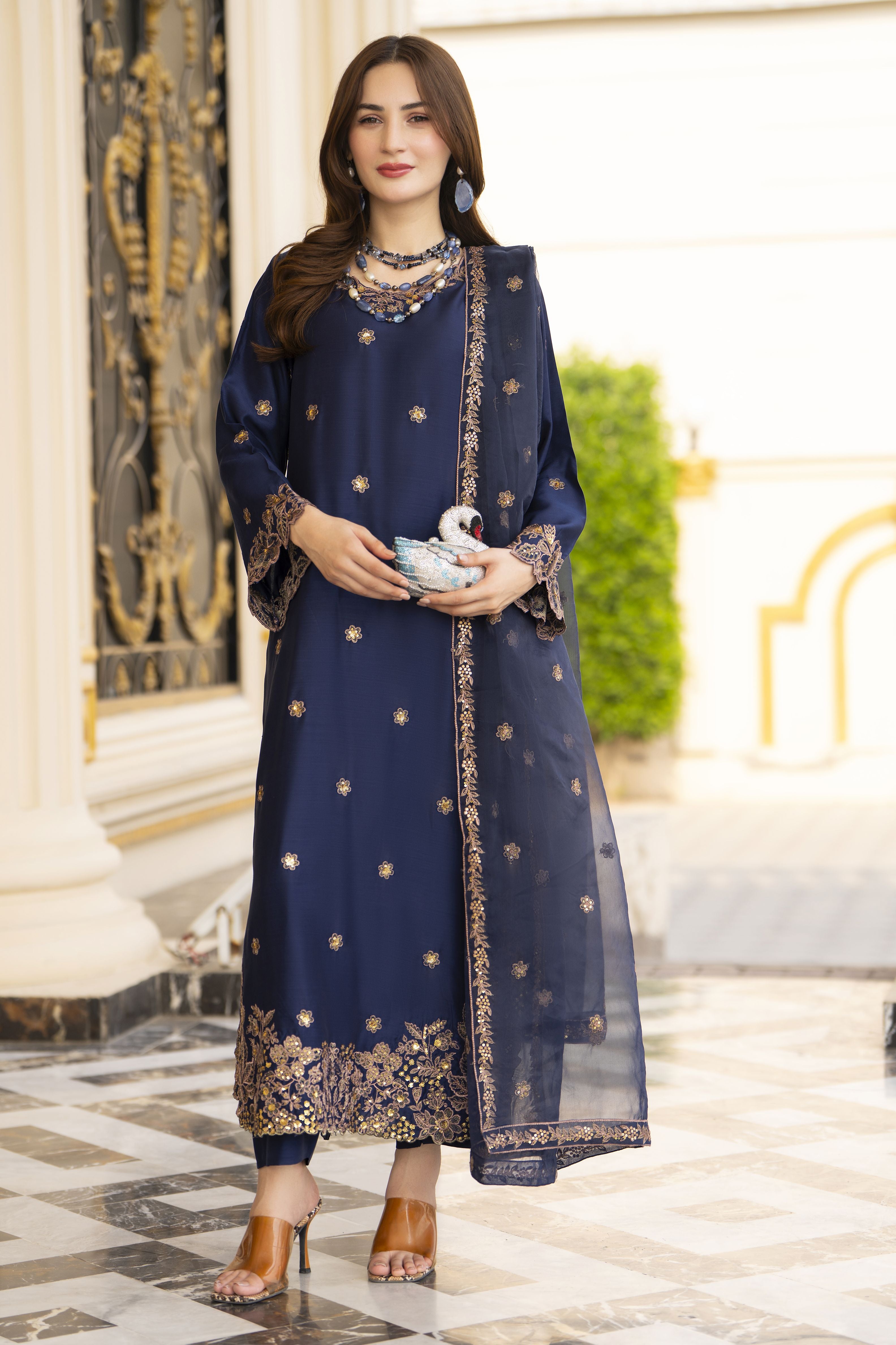 Threads of Love by Hemline – TOL2 Embroidered Viscose Mother Daughter Matching Dress