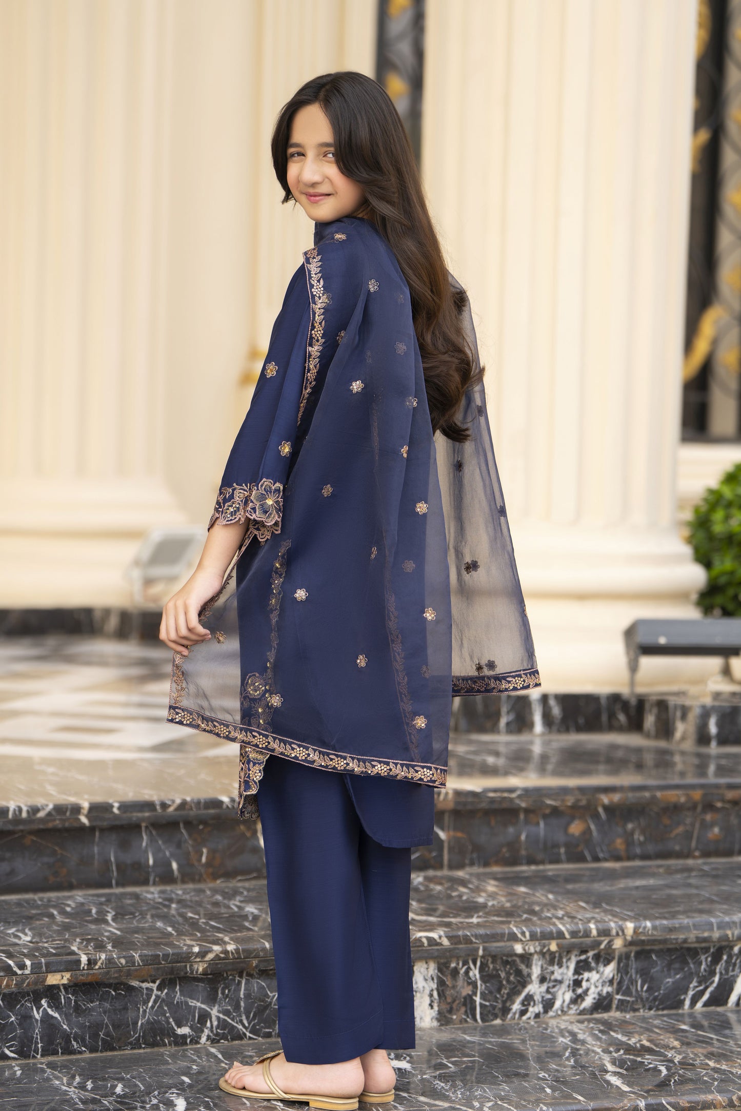 Threads of Love by Hemline – TOL2 Embroidered Viscose Mother Daughter Matching Dress