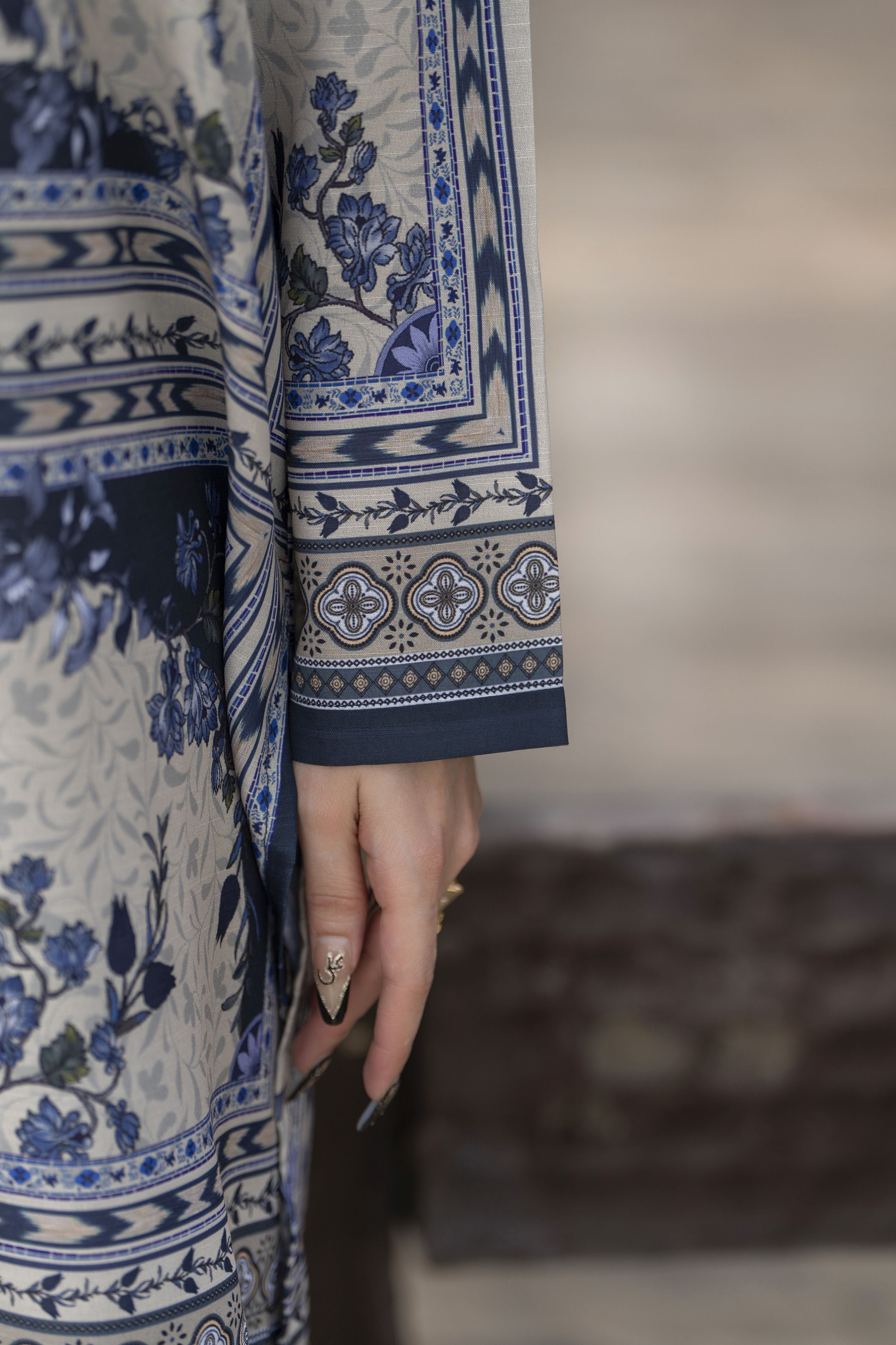 Daily Drapes by Mona – 3pc Printed Raw Silk Women Casual Co-Ord Suit DDR9