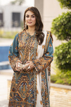 NBH4 Naqsh by Hemline Poly Grip 3PC A-Line Suit with Herringbone Dupatta