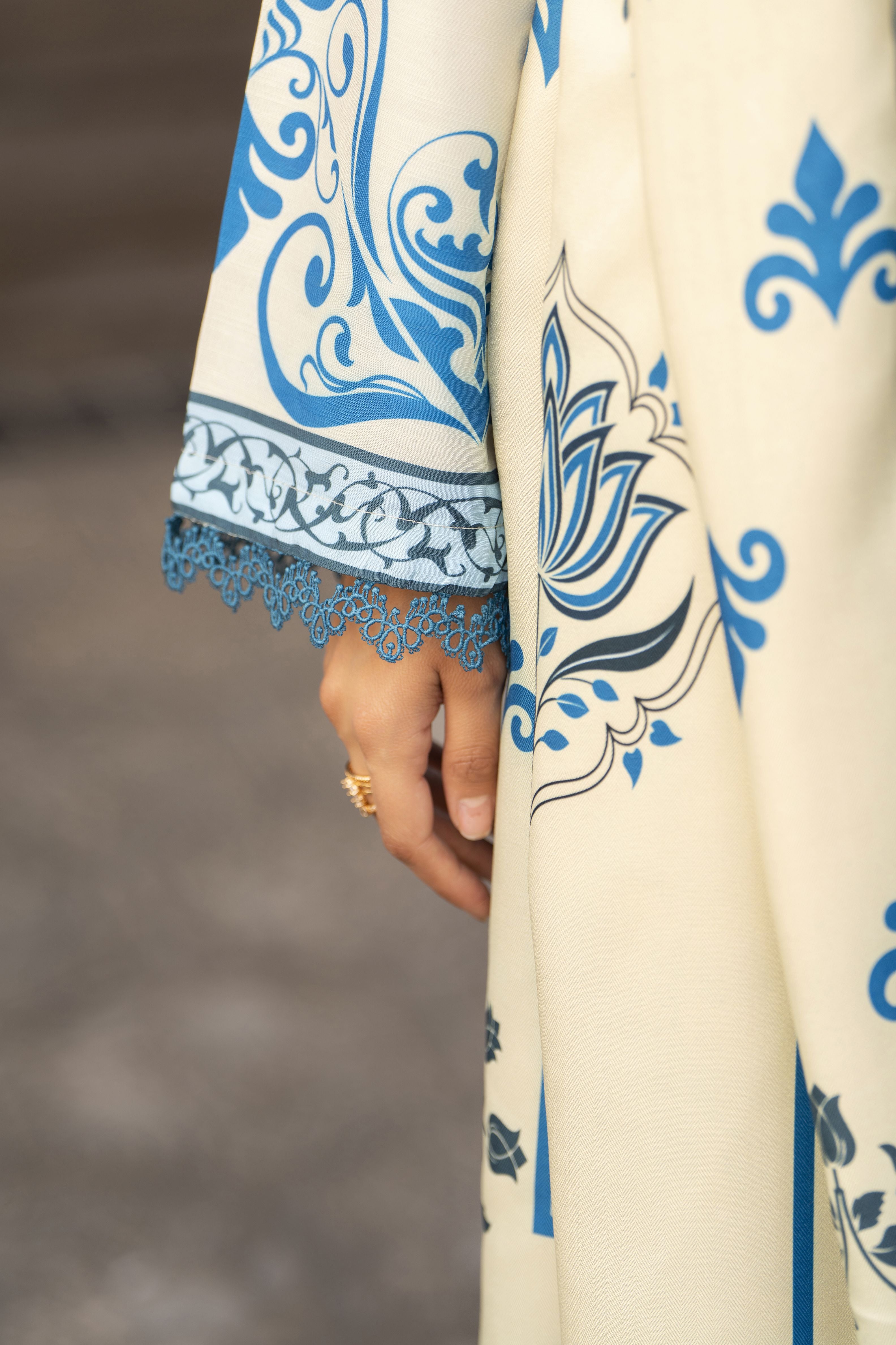 NBH6 Naqsh by Hemline Poly Grip 3PC Suit with Herringbone Dupatta