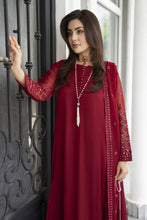 Gul Warun Lustre Chiffon – 3pc Ready to Wear Maroon Embroidered Frock LSG8
