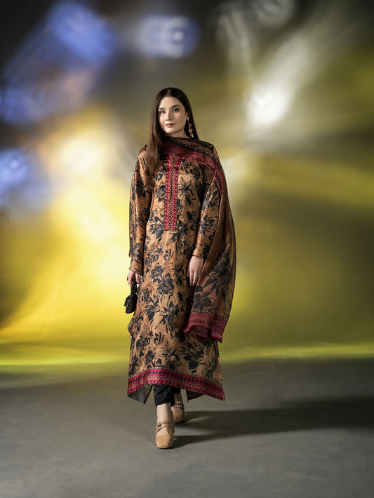 Mona Effortless Silk 3pc Ready to Wear Printed Silk Cape Co-Ord Set SEM3