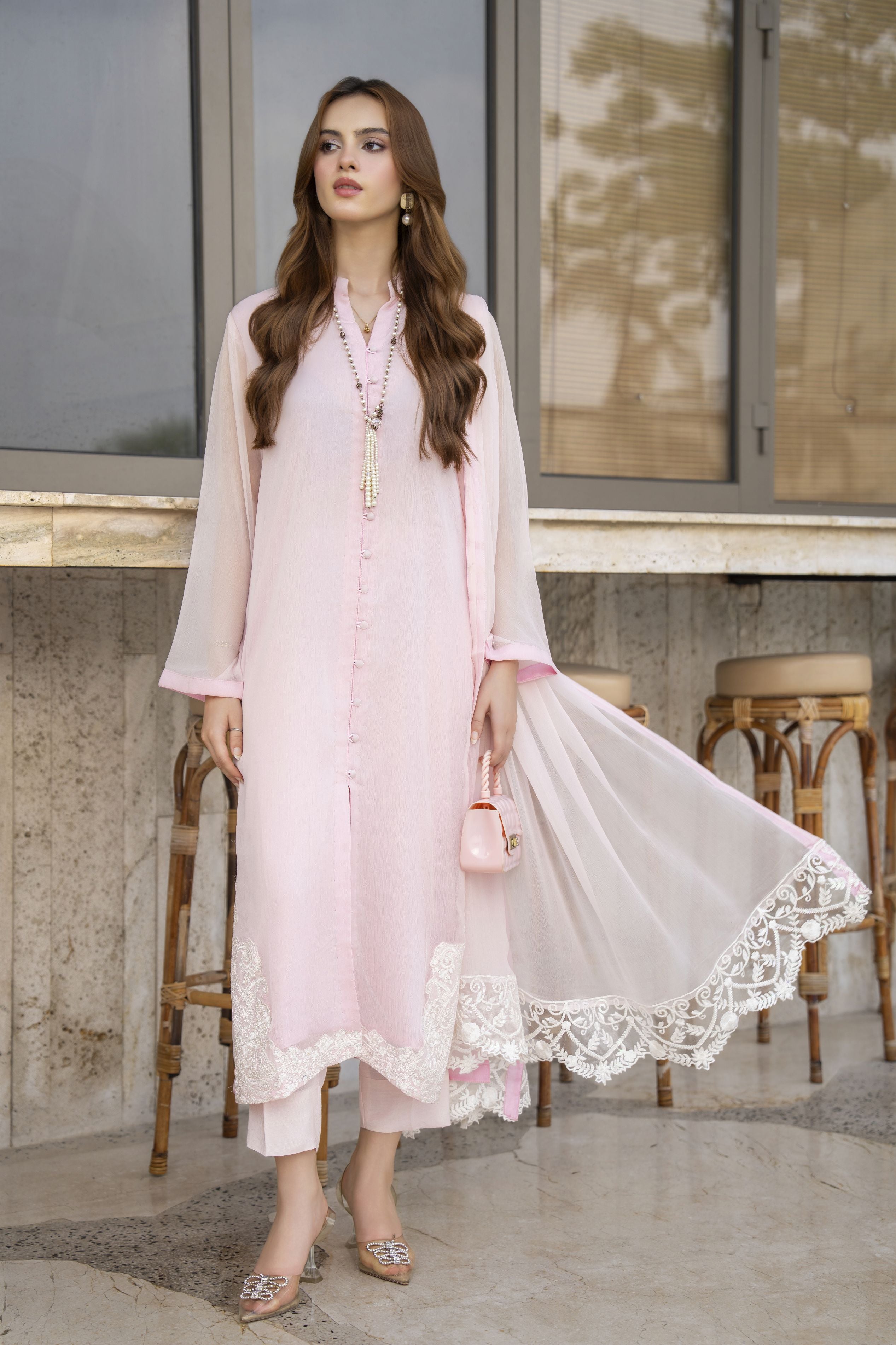 Aleezay Embroidered Chiffon 3pc Ready to Wear Dress AAE3