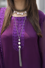 Gul Warun Lustre Chiffon – 3pc Ready to Wear Purple Embroidered Chiffon Dress LSG2