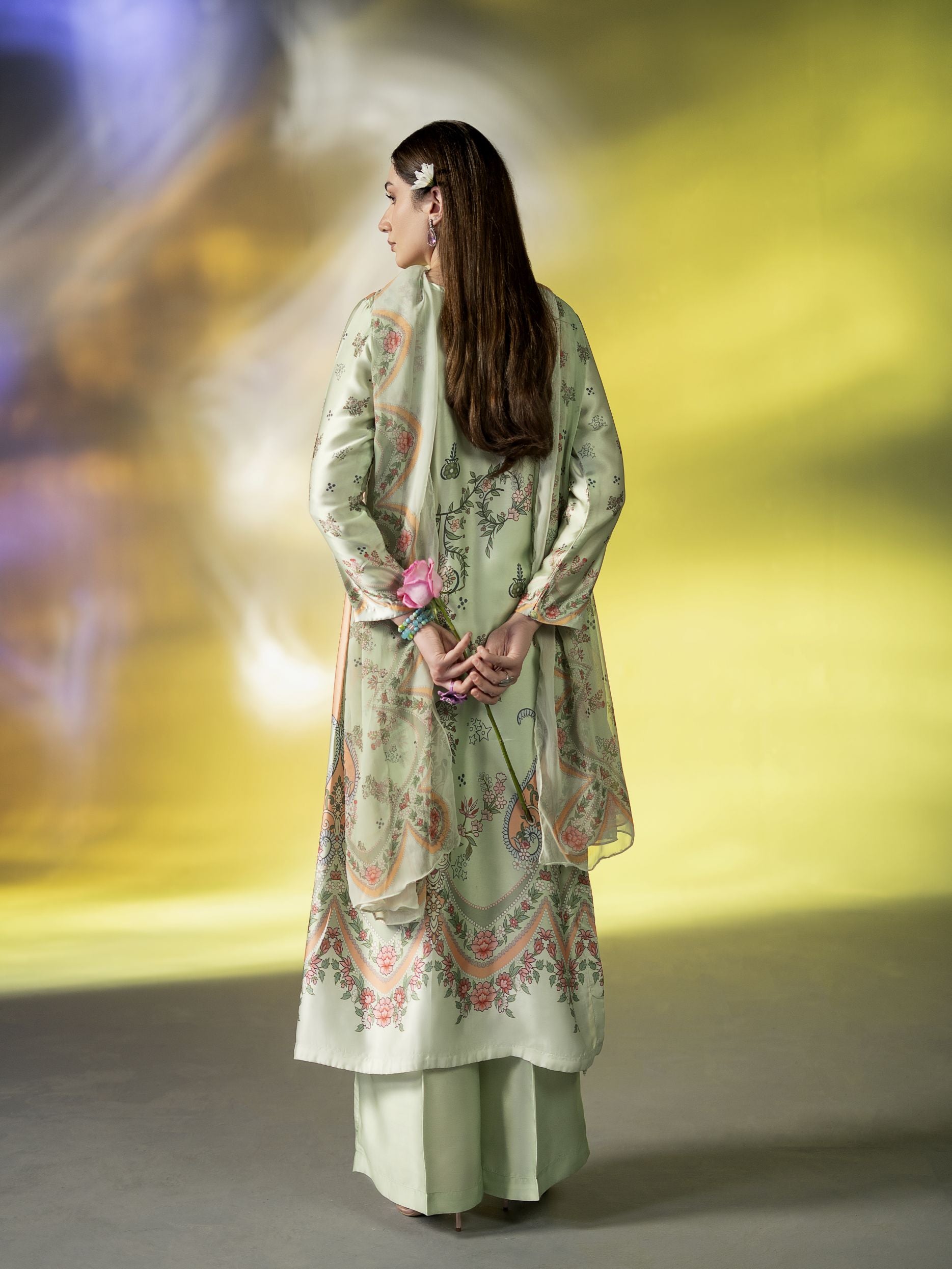 Mona Effortless Silk 3pc Ready to Wear Printed Silk Co-Ord Set SEM4