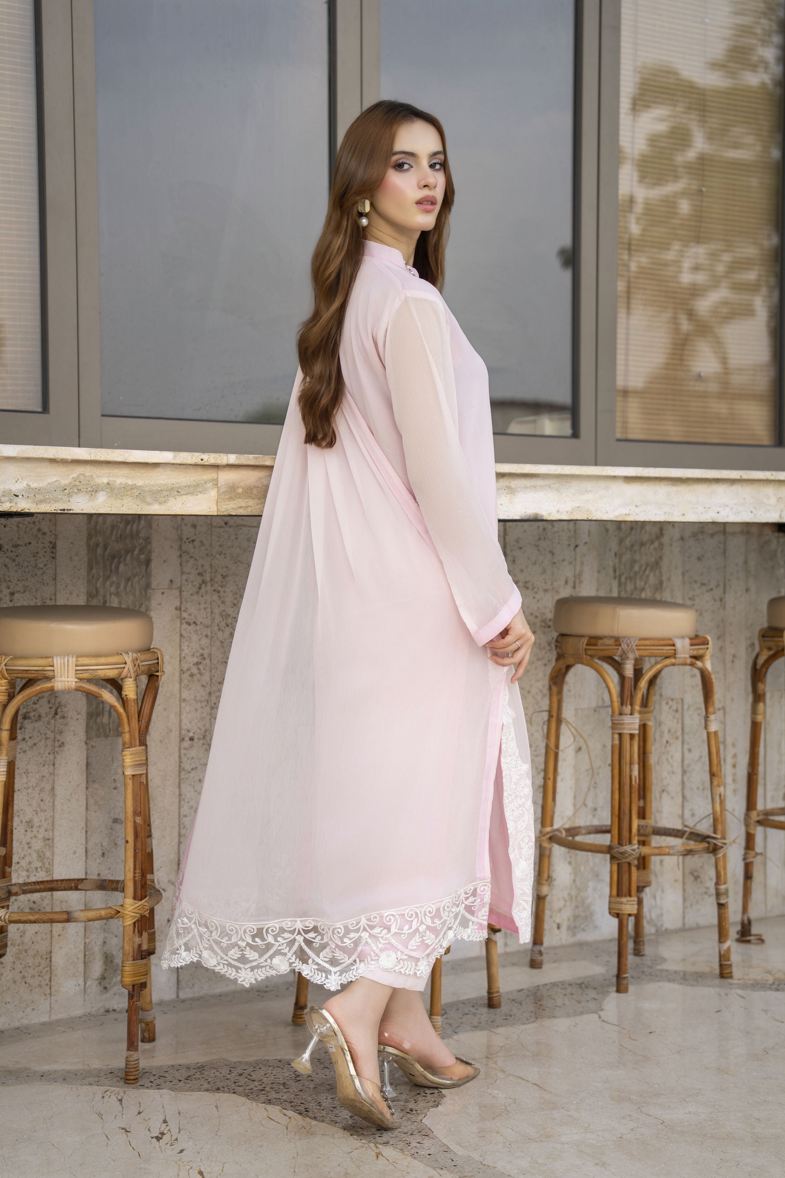 Aleezay Embroidered Chiffon 3pc Ready to Wear Dress AAE3