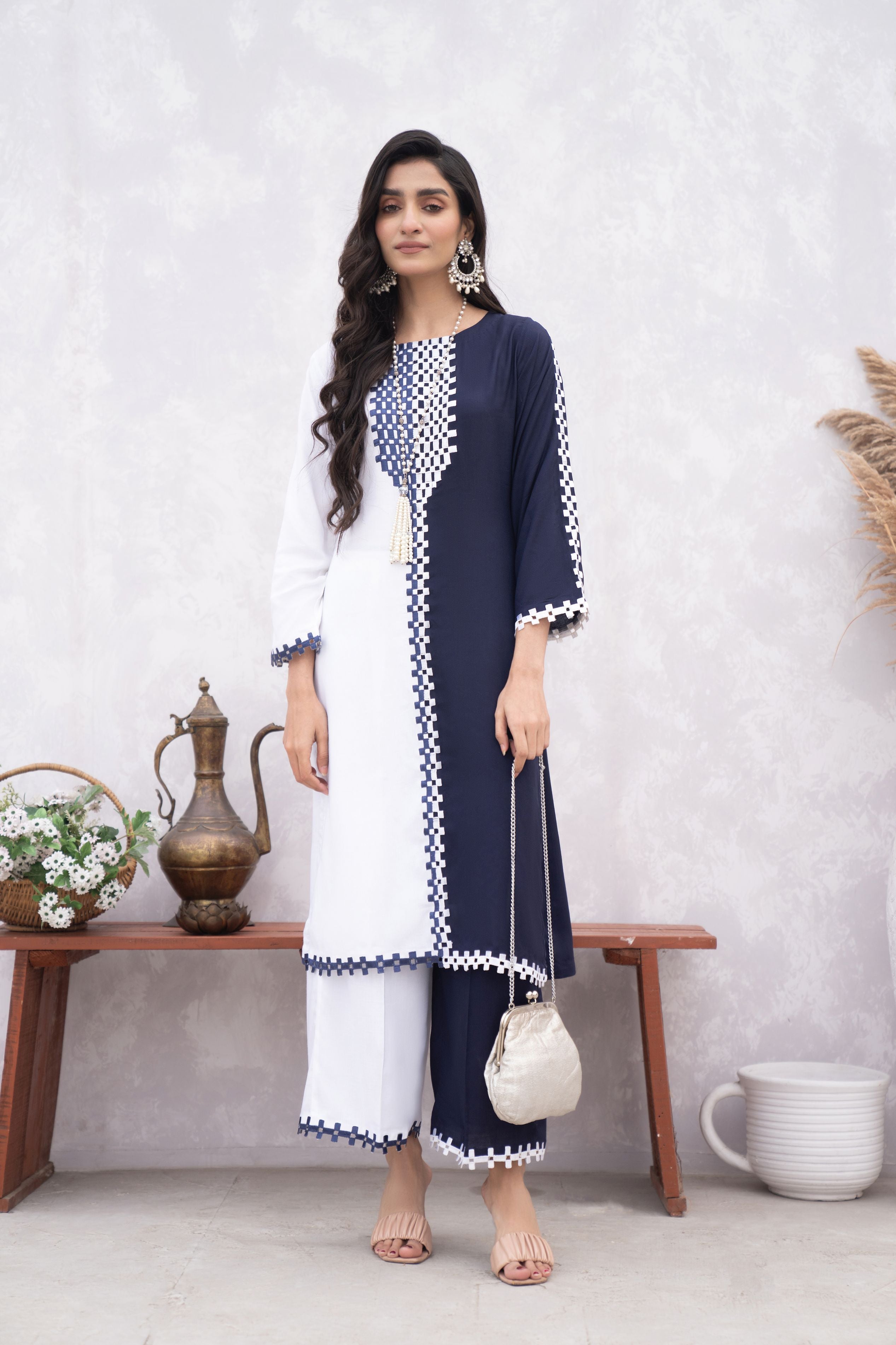 Hemline's Chai Moments Womenswear Casual Linen Modest Pakistani Designer Dress CM4