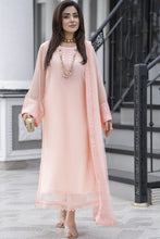 Gul Warun Lustre Chiffon – 3pc Ready to Wear Peach Embroidered Chiffon Dress LSG1