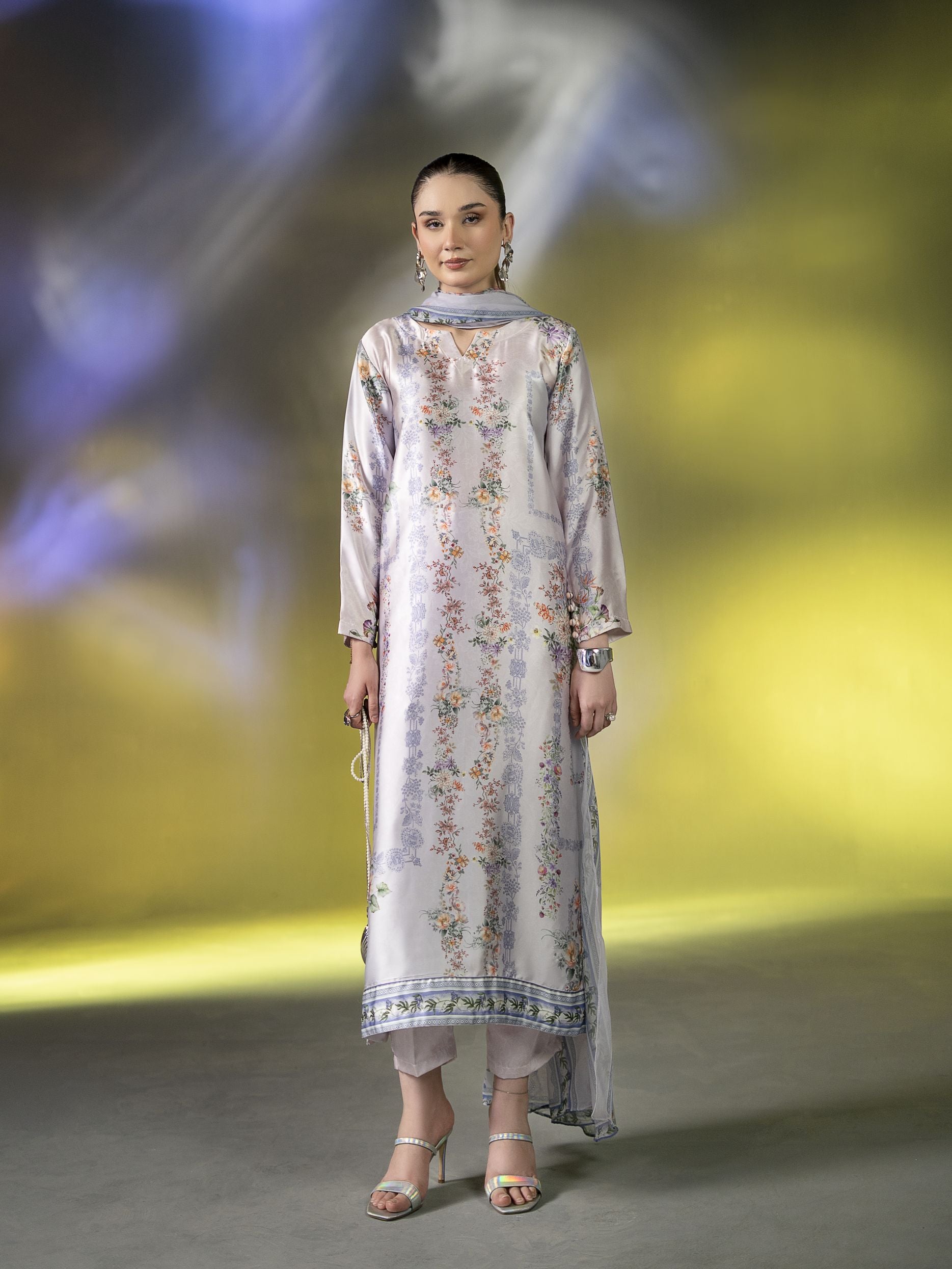 Mona Effortless Silk 3pc Ready to Wear Printed Silk Co-Ord Set SEM2