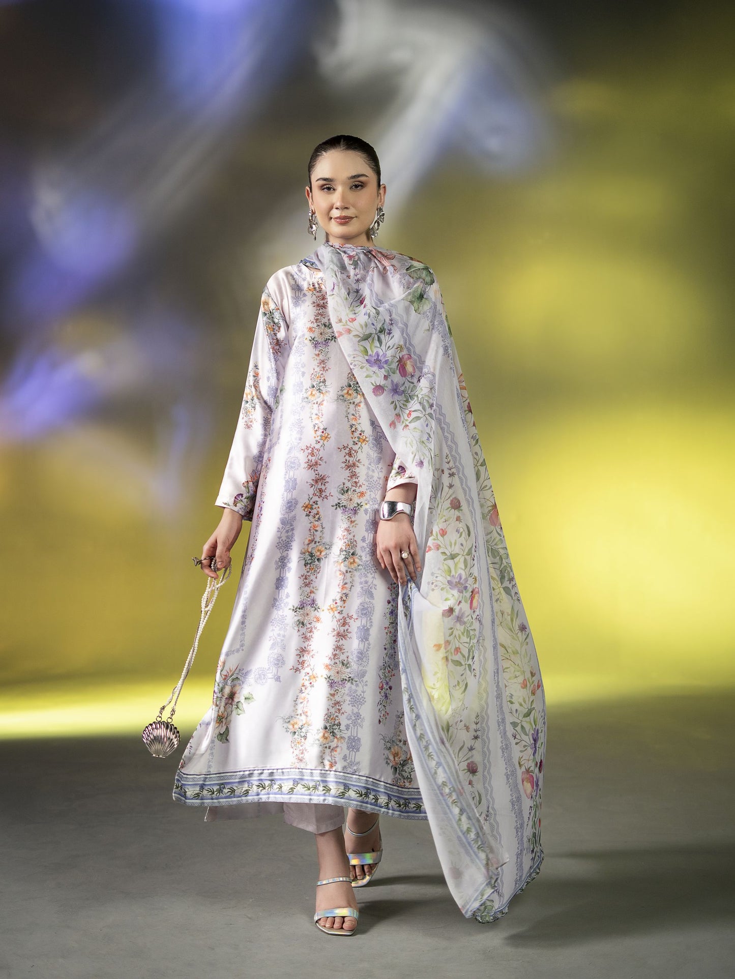 Mona Effortless Silk 3pc Ready to Wear Printed Silk Co-Ord Set SEM2