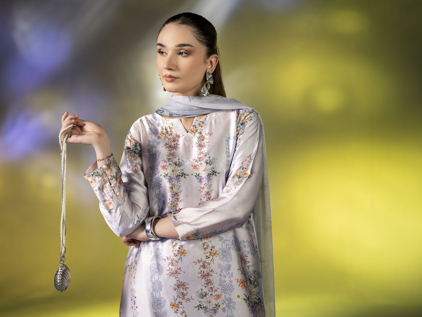 Mona Effortless Silk 3pc Ready to Wear Printed Silk Co-Ord Set SEM2