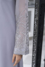 Gul Warun Lustre Chiffon – 3pc Ready to Wear Grey Embroidered Chiffon Dress LSG3