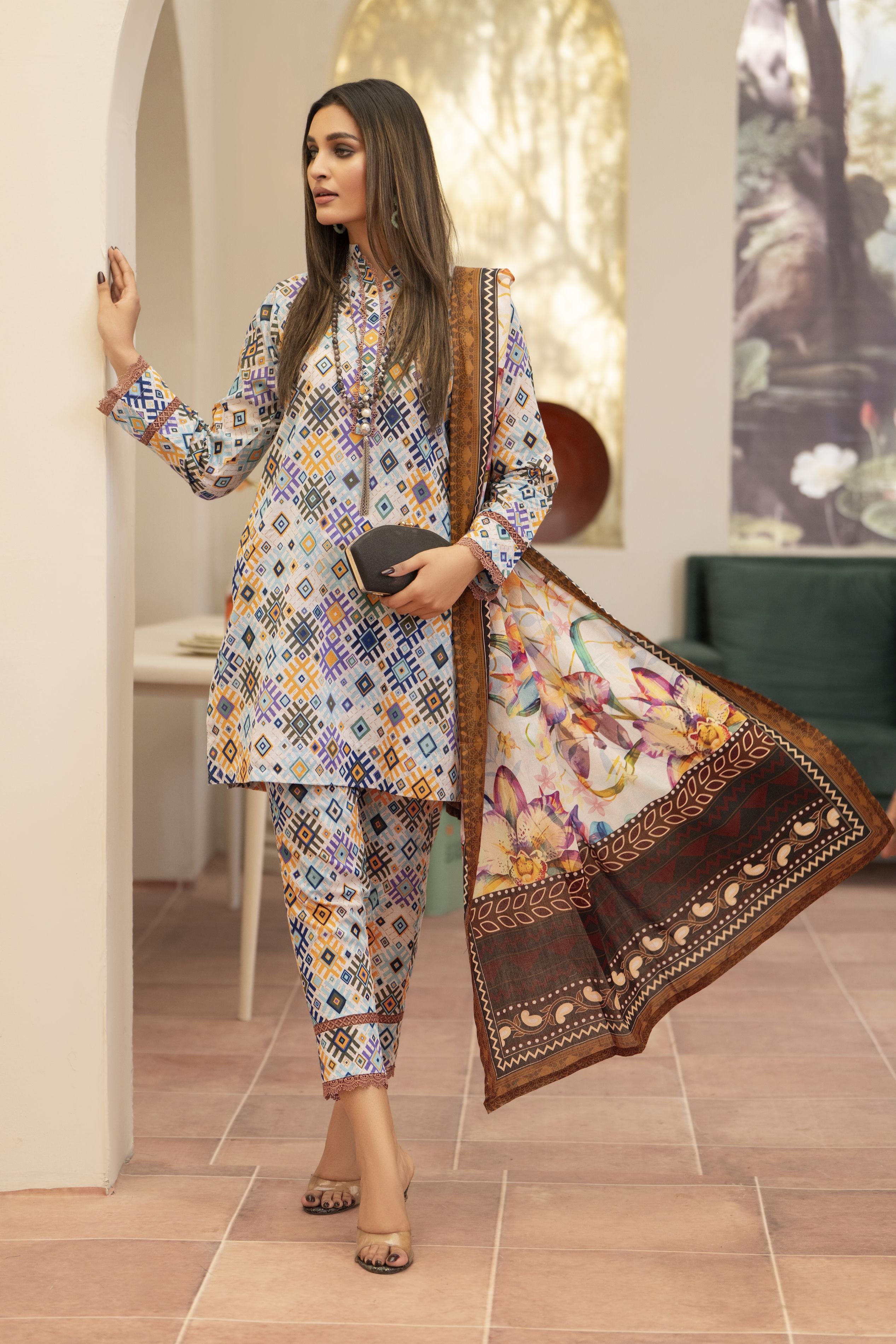 3pc Ready to Wear Breeze by Aabpara Printed Lawn Womenswear BBA7