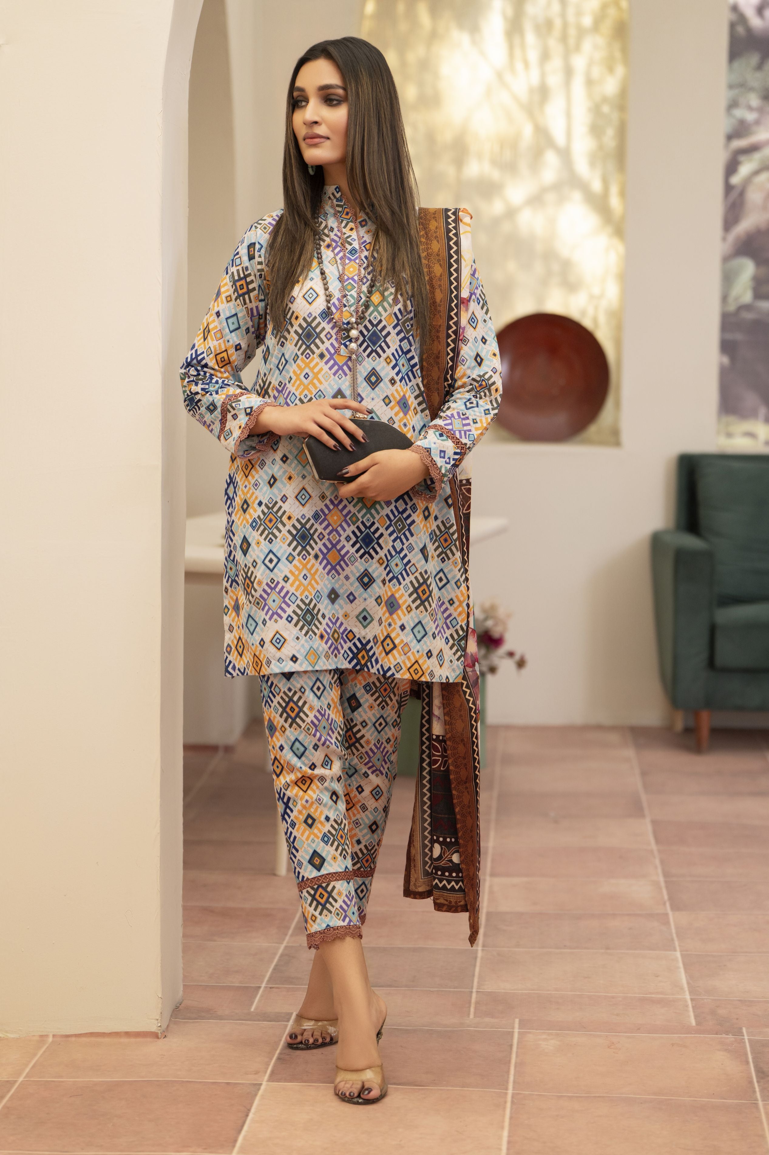 3pc Ready to Wear Breeze by Aabpara Printed Lawn Womenswear BBA7