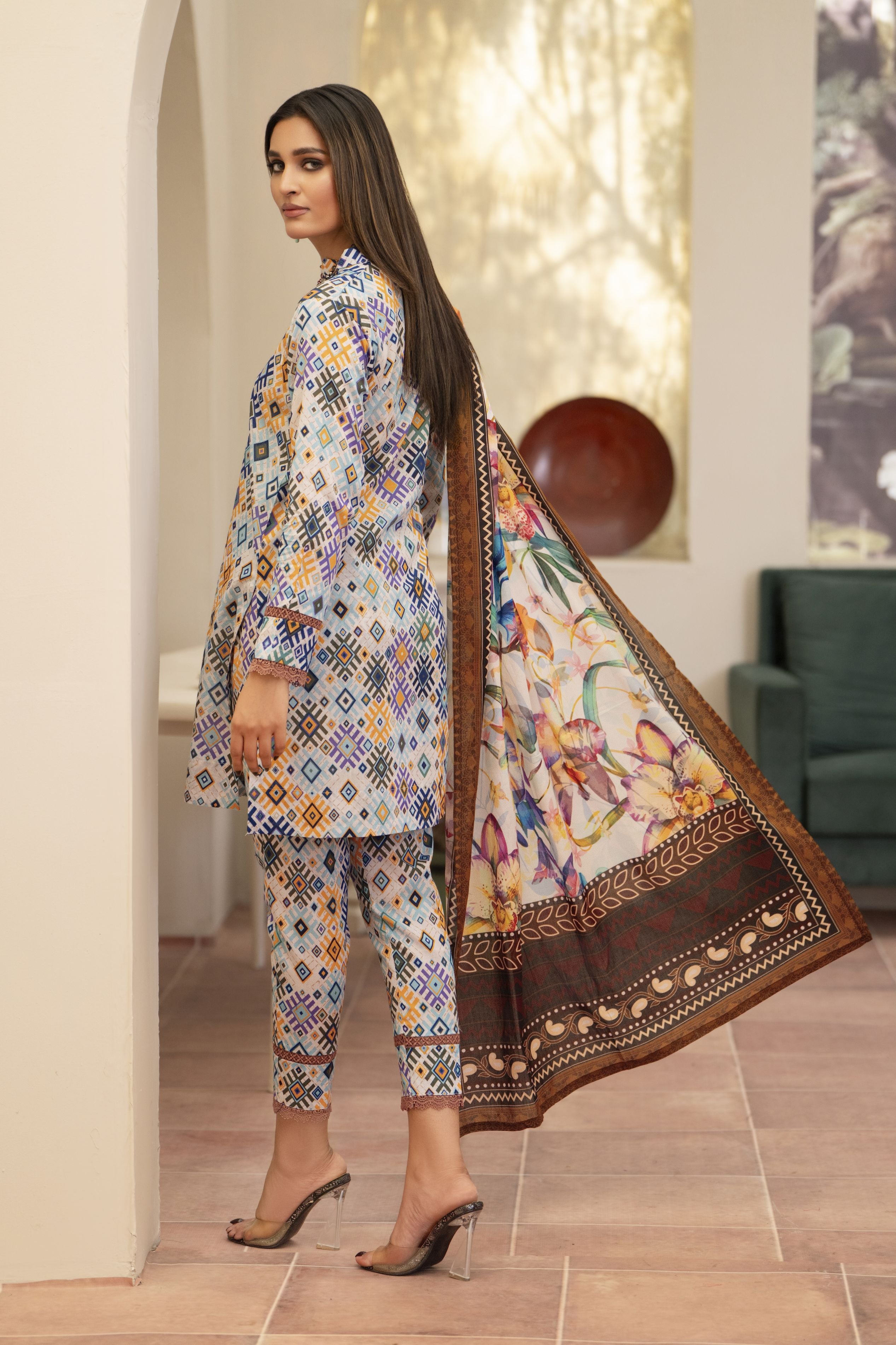 3pc Ready to Wear Breeze by Aabpara Printed Lawn Womenswear BBA7