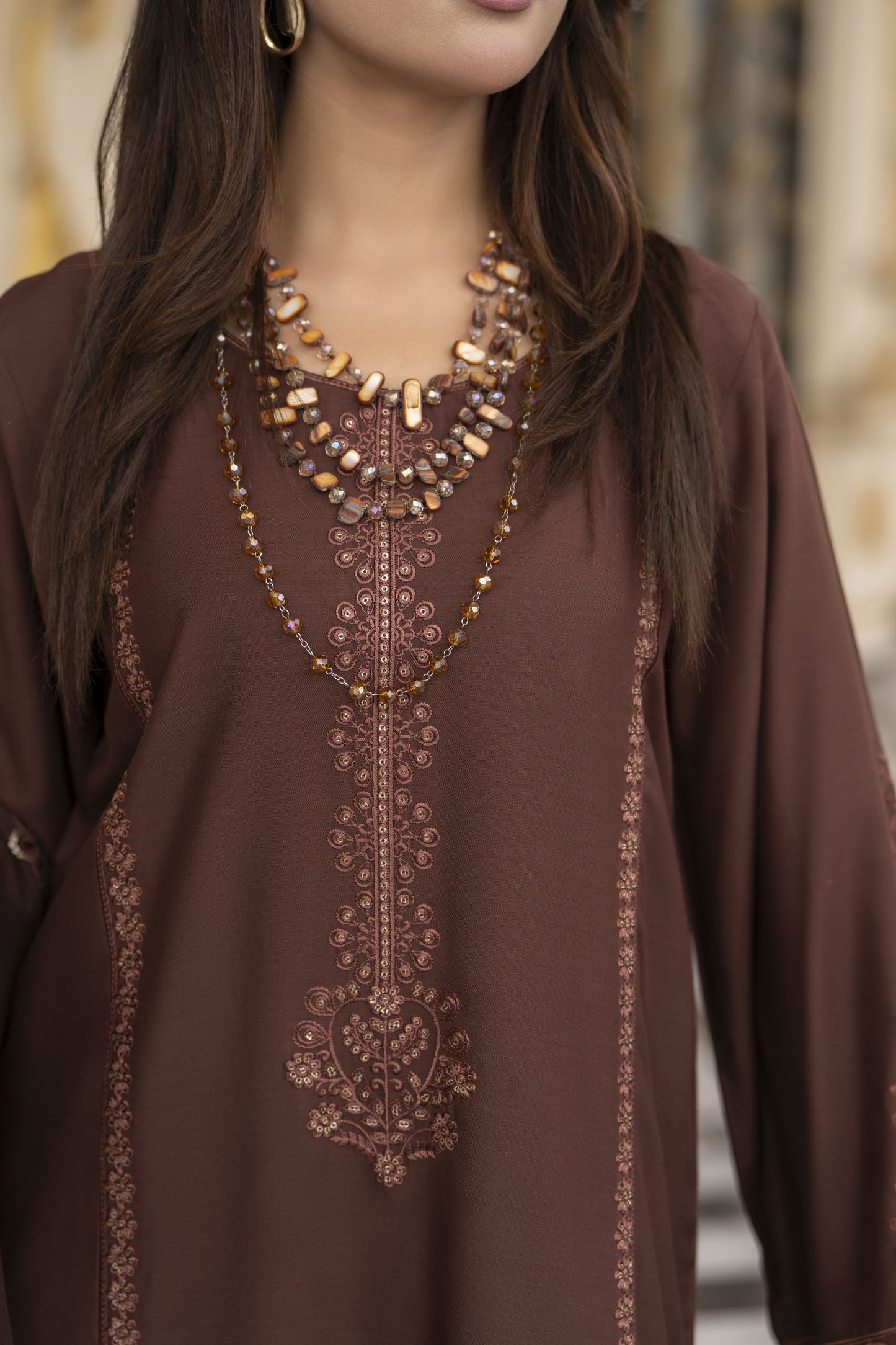 3pc Embroidered Linen Suit with Net Dupatta Soraya SBH3