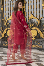 3pc Embroidered Linen Suit with Net Dupatta Soraya SBH4