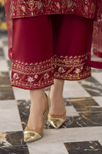 3pc Embroidered Linen Suit with Net Dupatta Soraya SBH4