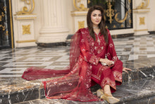 3pc Embroidered Linen Suit with Net Dupatta Soraya SBH4